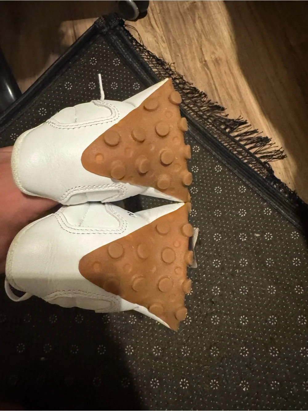 New Balance Women's White Sneakers with Gum Soles